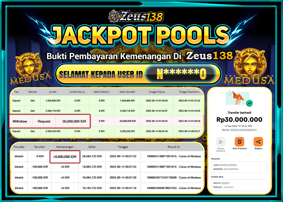 ZEUS138 CURSE OF MEDUSA Rp.30.000.000